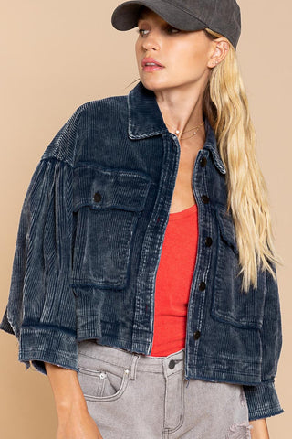 FINAL SALE POL: DEEP INDIGO Jacket - Bray and Em Boutique