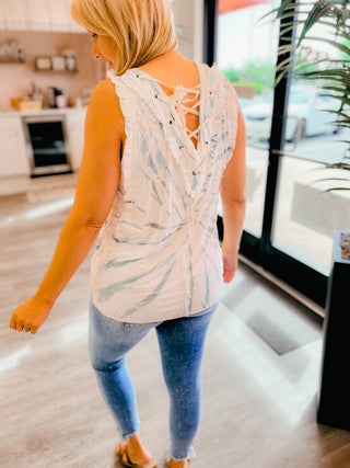 FINAL SALE POL: Feminine Swirl of Splash Top - Bray and Em Boutique