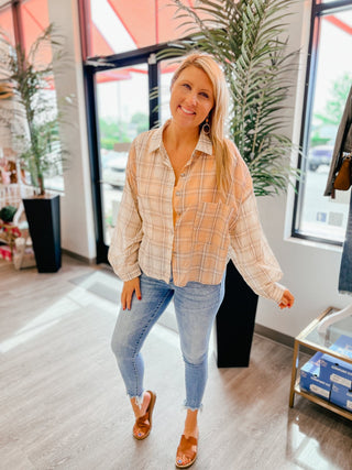 FINAL SALE POL: Sunshine Plaid Button Up - Bray and Em Boutique