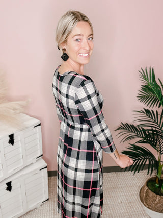 FINAL SALE Sew in Love: 3/4 Sleeve Wrap Dress - Bray and Em Boutique