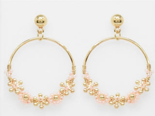 Flower Boarder Beaded Earrings - Bray and Em Boutique
