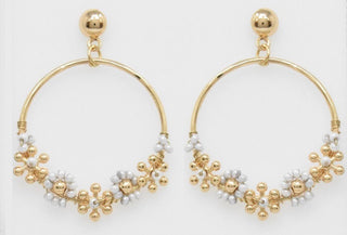 Flower Boarder Beaded Earrings - Bray and Em Boutique