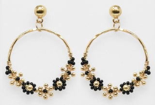 Flower Boarder Beaded Earrings - Bray and Em Boutique