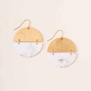 Stone Full Moon Earrings