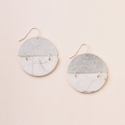 Stone Full Moon Earrings