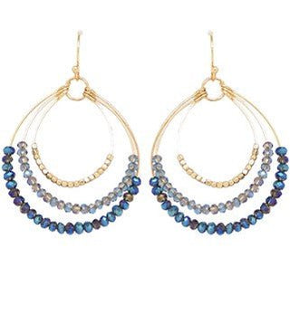 Glass Bead Wire Earrings - Bray and Em Boutique