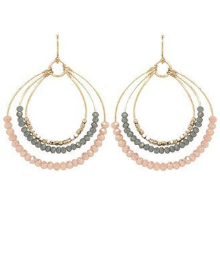 Glass Bead Wire Earrings - Bray and Em Boutique
