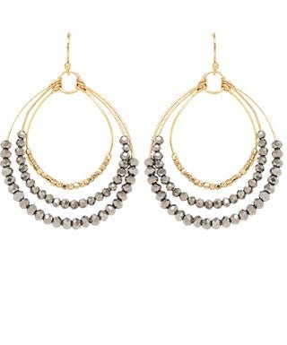 Glass Bead Wire Earrings - Bray and Em Boutique