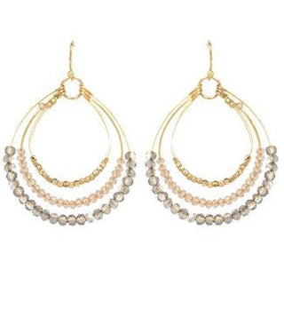 Glass Bead Wire Earrings - Bray and Em Boutique