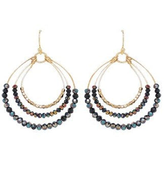 Glass Bead Wire Earrings - Bray and Em Boutique