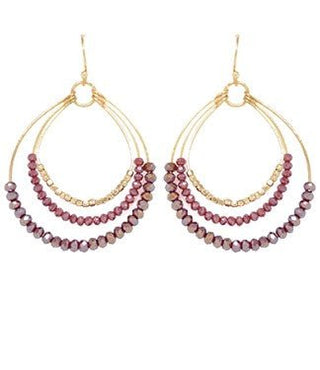 Glass Bead Wire Earrings - Bray and Em Boutique
