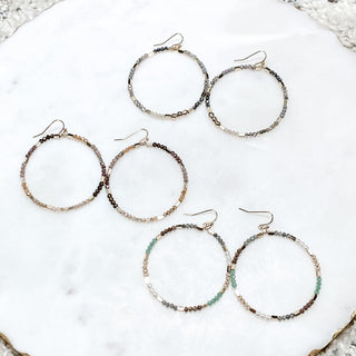Glass Beaded Round Earrings - Bray and Em Boutique