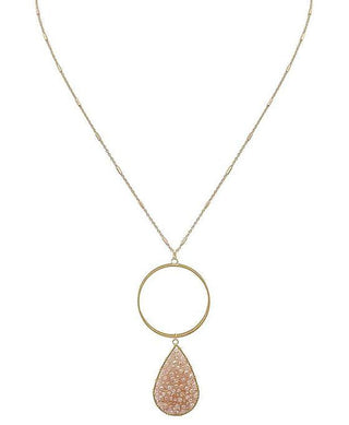 Glass Teardrop Pendant Necklace - Bray and Em Boutique