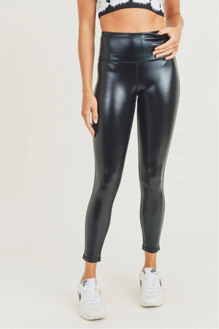 Glossy Liquid Highwaist Leggings - Bray and Em Boutique