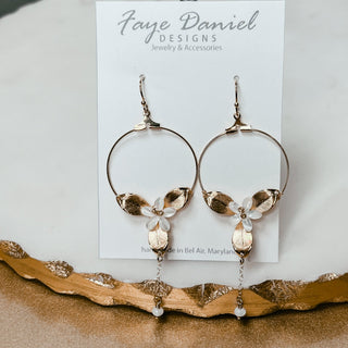 Gold Floral Hoop Earrings - Bray and Em Boutique
