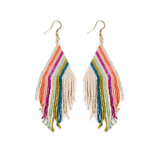 Haley Falling Lines Seed Bead Fringe Earring - Bray and Em Boutique