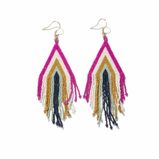 Haley Stacked Triangle Beaded Fringe Earrings - Bray and Em Boutique