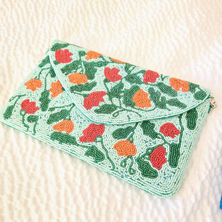 Hand Beaded Flap Clutch - Bray and Em Boutique