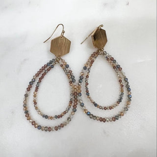Hexagon and Hoop Earrings - Bray and Em Boutique