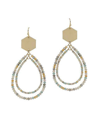 Hexagon and Hoop Earrings - Bray and Em Boutique