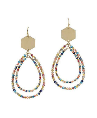 Hexagon and Hoop Earrings - Bray and Em Boutique