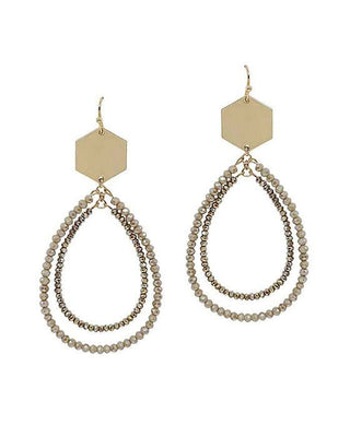 Hexagon and Hoop Earrings - Bray and Em Boutique