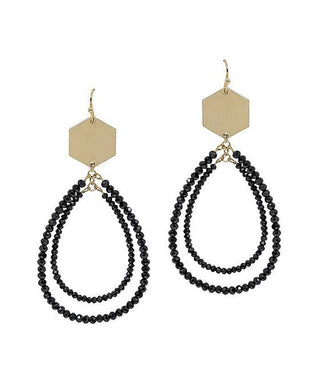 Hexagon and Hoop Earrings - Bray and Em Boutique