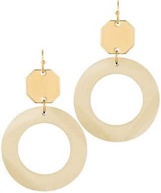 Hexagon & Wood Circle Earrings - Bray and Em Boutique