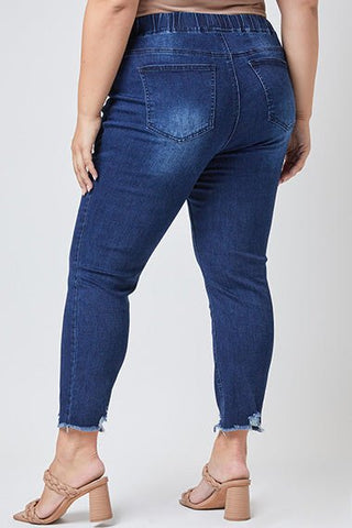 High - Rise Denim Ankle Joggers - Bray and Em Boutique