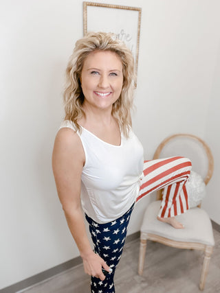 JB HW American Flag Print Flare - Bray and Em Boutique