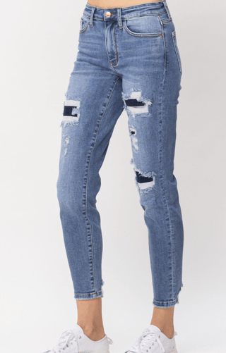 JB Navy Patch Destroy Relaxed - Bray and Em Boutique