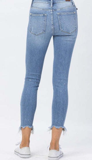 Judy Blue Bleach Splash Shark Bite - Bray and Em Boutique