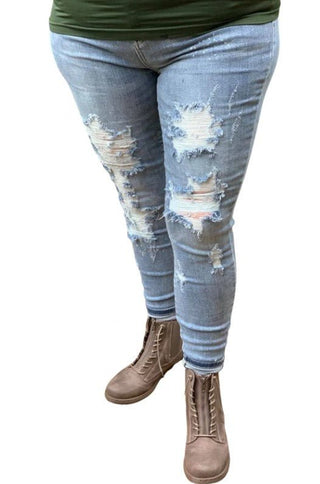 Judy Blue Hi Rise Bleach Splash Skinny - Bray and Em Boutique