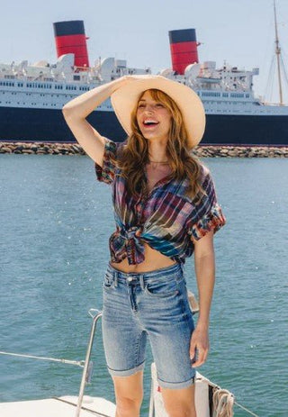 Judy Blue Hi Rise Cuffed Bermuda Shorts - Bray and Em Boutique