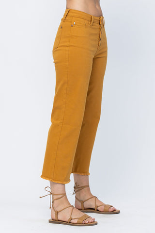 Judy Blue High Rise Cropped Button Fly Wide Leg - Bray and Em Boutique