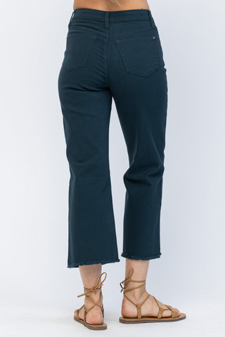 Judy Blue High Rise Cropped Button Fly Wide Leg - Bray and Em Boutique
