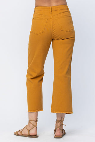 Judy Blue High Rise Cropped Button Fly Wide Leg - Bray and Em Boutique