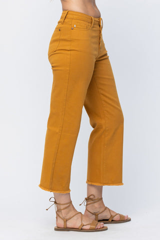 Judy Blue High Rise Cropped Button Fly Wide Leg - Bray and Em Boutique