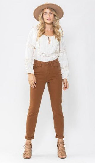 Judy Blue High Waist Brown Slim Fit - Bray and Em Boutique