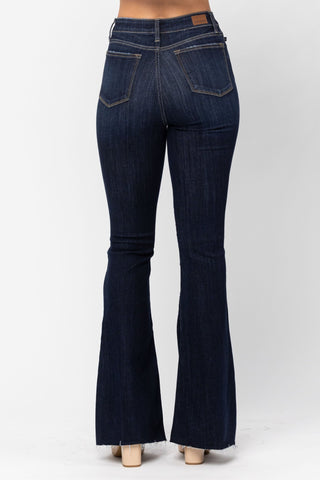 JUDY BLUE High - Waist Raw Hem Flair - Bray and Em Boutique