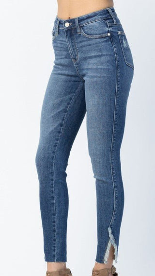 Judy Blue High Waist Skinny w/ Hem Detail - Bray and Em Boutique