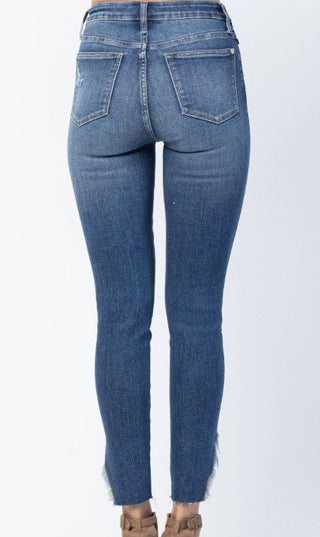 Judy Blue High Waist Skinny w/ Hem Detail - Bray and Em Boutique