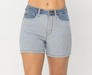 Judy Blue HW Color Block Shorts - Bray and Em Boutique