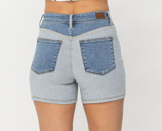 Judy Blue HW Color Block Shorts - Bray and Em Boutique
