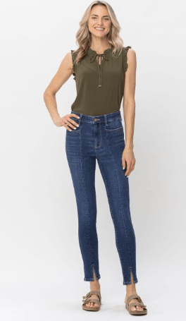 Judy Blue HW Front Seam & Slit Skinny - Bray and Em Boutique