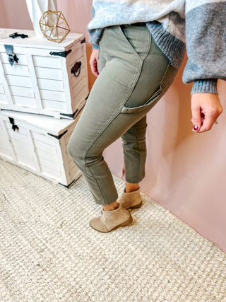 Judy Blue HW Olive Utility Slim Fit - Bray and Em Boutique