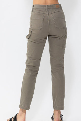 Judy Blue HW Olive Utility Slim Fit - Bray and Em Boutique