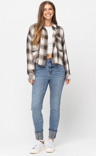 Judy Blue HW South Western Cuff Relax Fit - Bray and Em Boutique