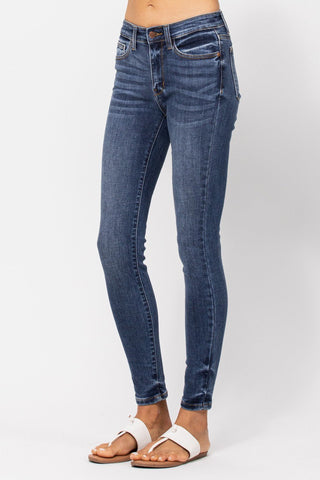 Judy Blue Mid Rise Handsand Skinny - Bray and Em Boutique