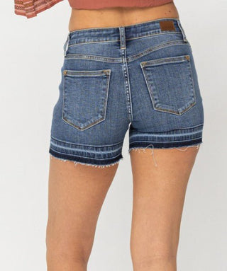 Judy Blue Mid Rise Release Hem Shorts - Bray and Em Boutique